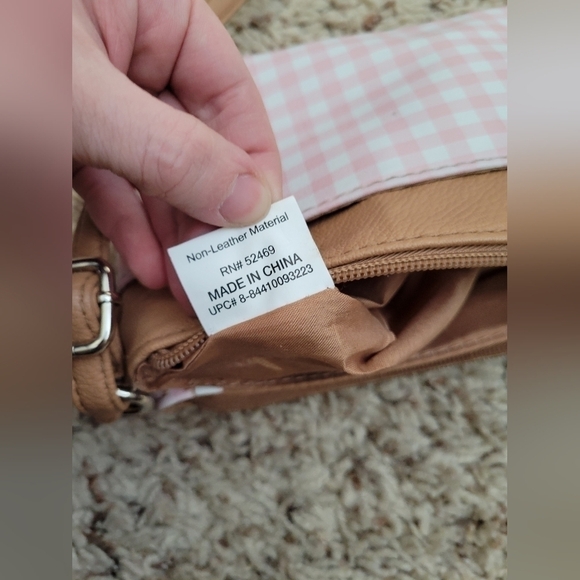 Camden pink and white gingham cross body purse - Picture 9 of 12